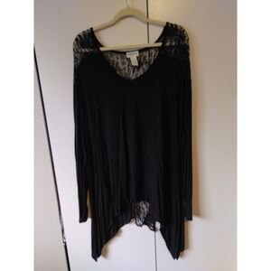 Womens  Lace Details Asymetrical Hem Tunic Top Plus Size 3x  Whimsigoth‎ Grunge